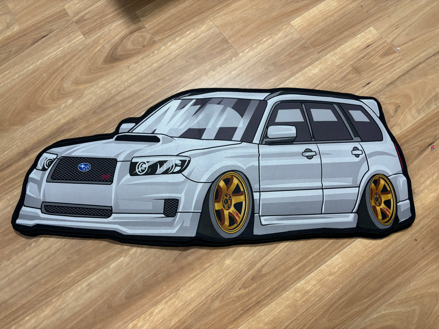 Custom Forester Floor mat Rug white